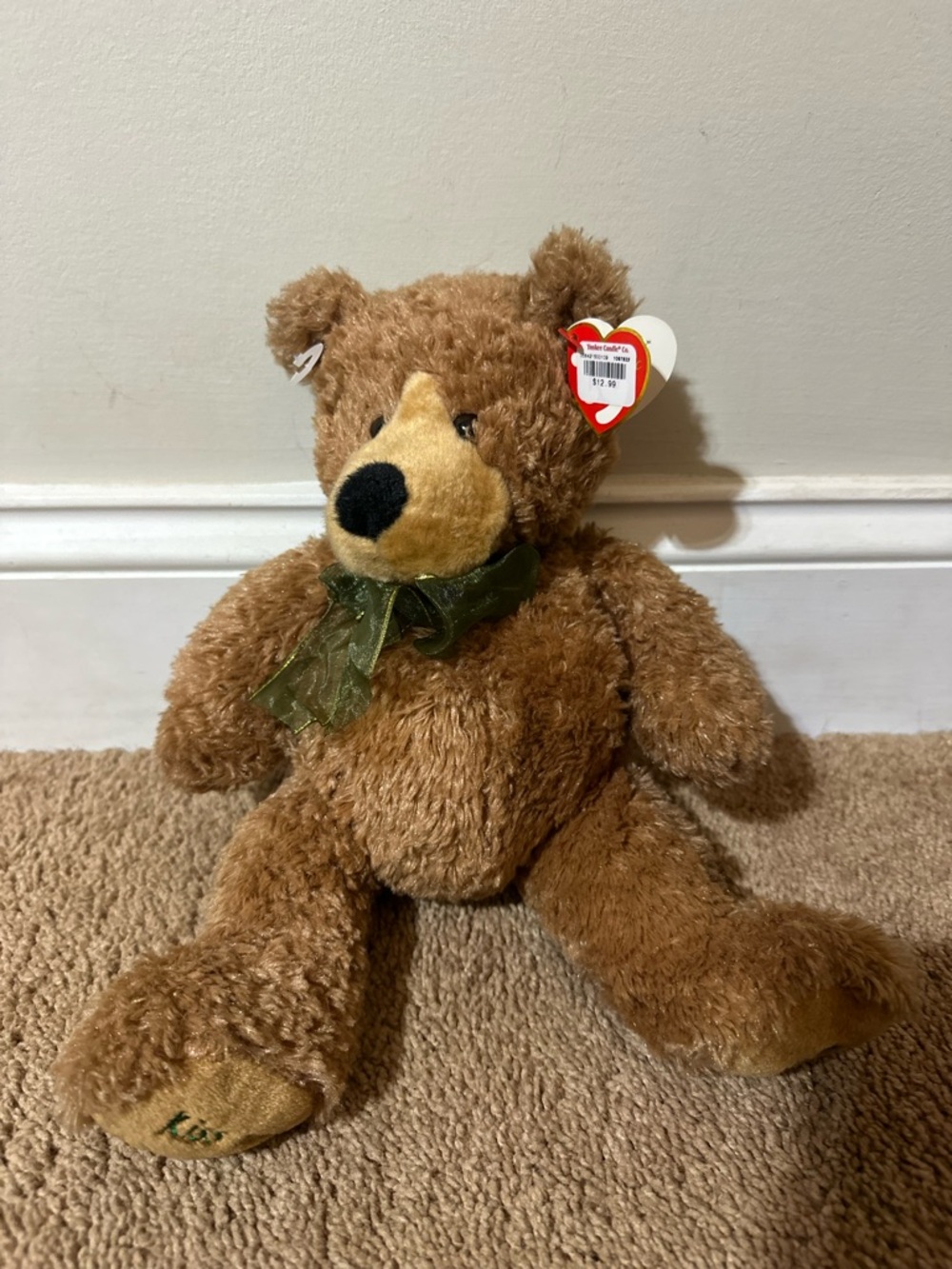 TY Beanie “Macgilicuddy” Irish Bear 12” Buddy Kiss Me I’m Irish 2005 Ty Silk